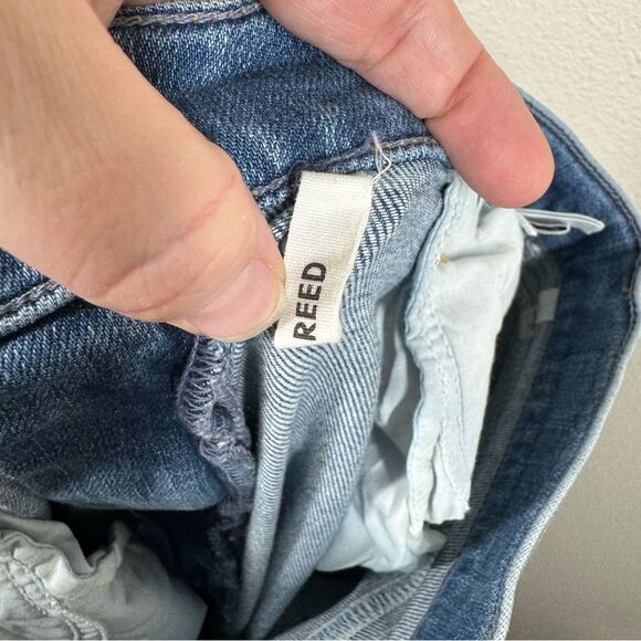 GRLFRND Reed Jeans in Come Over Wash Raw Hem High Rise Crop Size 28 - Picture 9 of 10